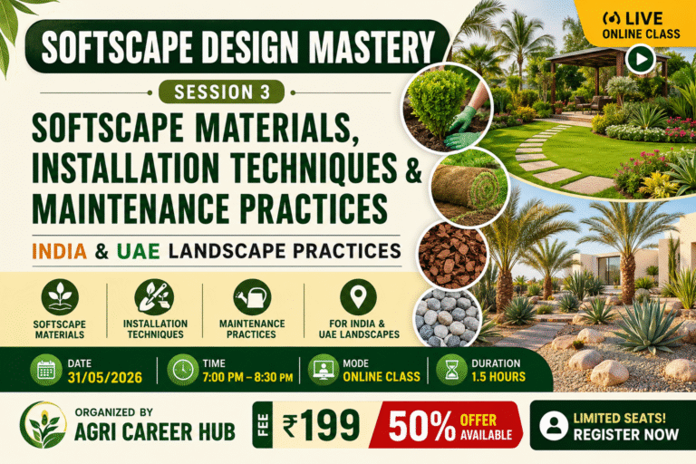 Softscape Design Mastery – Session 3: Softscape Materials, Installation Techniques & Maintenance Practices